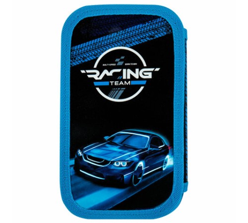 Пенал ЮНЛАНДИЯ, 2 отделения, картон с эффектом soft-touch, 19х11 см, 