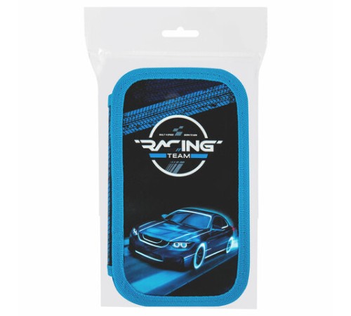 Пенал ЮНЛАНДИЯ, 2 отделения, картон с эффектом soft-touch, 19х11 см, 