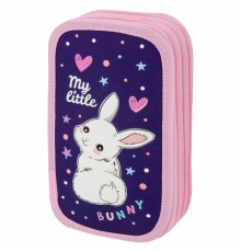 Пенал ЮНЛАНДИЯ, 3 отделения, картон с эффектом soft-touch, 19х11 см, 