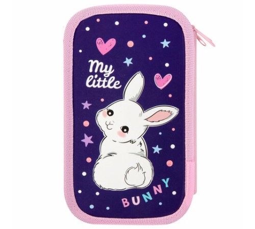 Пенал ЮНЛАНДИЯ, 3 отделения, картон с эффектом soft-touch, 19х11 см, 