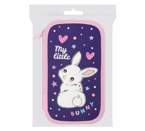 Пенал ЮНЛАНДИЯ, 3 отделения, картон с эффектом soft-touch, 19х11 см, 