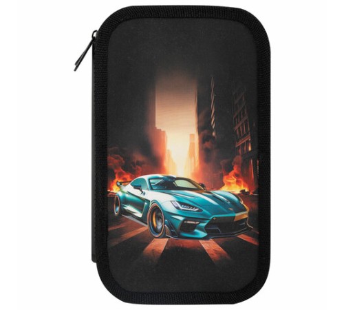 Пенал ЮНЛАНДИЯ, 3 отделения, картон с эффектом soft-touch, 19х11 см, 