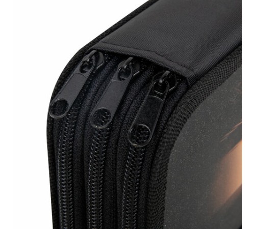 Пенал ЮНЛАНДИЯ, 3 отделения, картон с эффектом soft-touch, 19х11 см, 