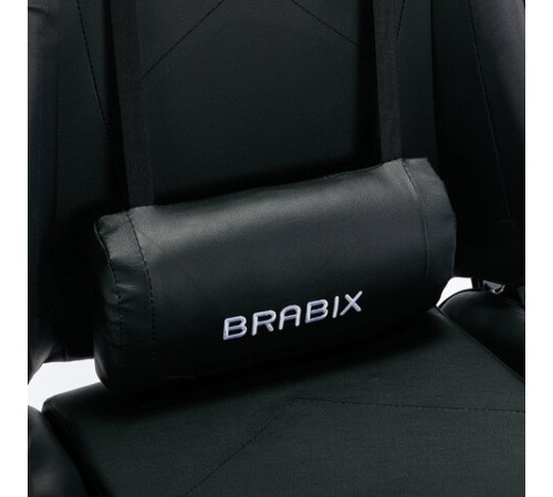 Кресло компьютерное BRABIX "Hunter GM-130", две подушки, экокожа, черное, 532798
