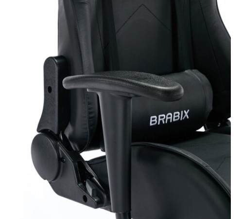Кресло компьютерное BRABIX "Hunter GM-130", две подушки, экокожа, черное, 532798