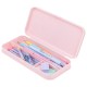 Пенал пластиковый BRAUBERG, пастельный розовый, С НАКЛЕЙКАМИ, 21х9х3 см, 272271