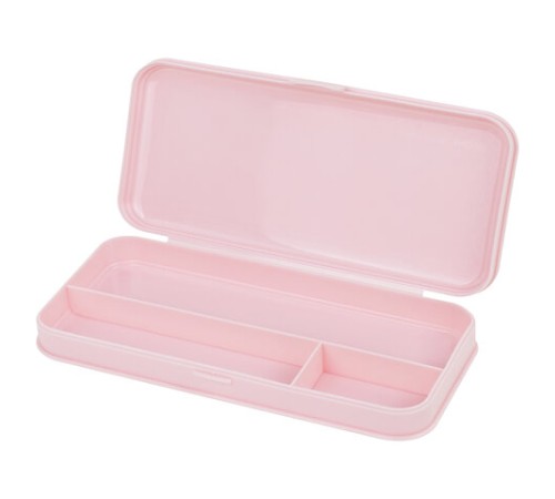 Пенал пластиковый BRAUBERG, пастельный розовый, С НАКЛЕЙКАМИ, 21х9х3 см, 272271