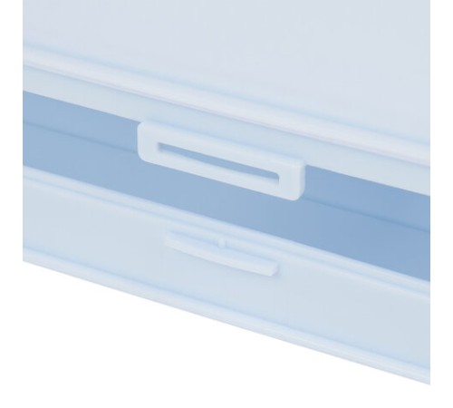 Пенал пластиковый BRAUBERG, пастельный голубой, С НАКЛЕЙКАМИ, 21х9х3 см, 272272