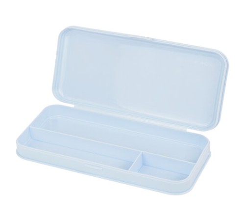 Пенал пластиковый BRAUBERG, пастельный голубой, С НАКЛЕЙКАМИ, 21х9х3 см, 272272