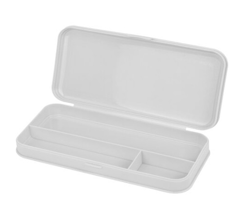 Пенал пластиковый BRAUBERG, серый, С НАКЛЕЙКАМИ, 21х9х3 см, 272273