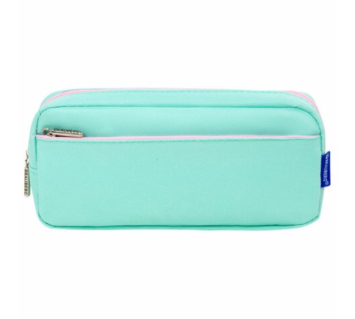 Пенал мягкий BRAUBERG PASTEL, 2 отделения, мятный, 21х9,5х5 см, 272275