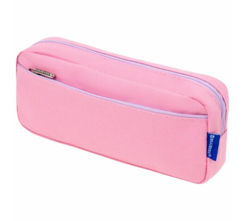Пенал мягкий BRAUBERG PASTEL, 2 отделения, розовый, 21х9,5х5 см, 272276