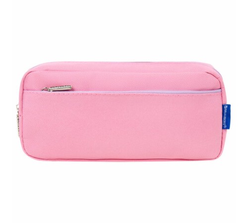 Пенал мягкий BRAUBERG PASTEL, 2 отделения, розовый, 21х9,5х5 см, 272276