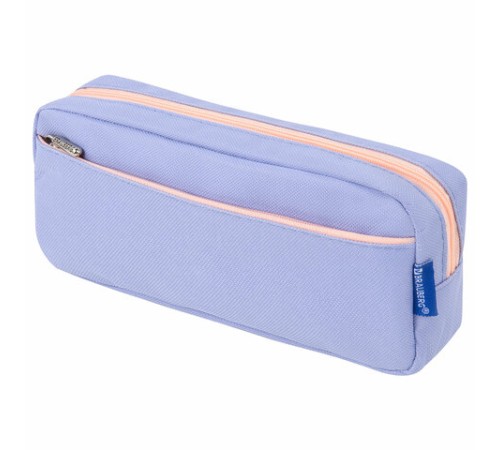 Пенал мягкий BRAUBERG PASTEL, 2 отделения, голубой, 21х9,5х5 см, 272277