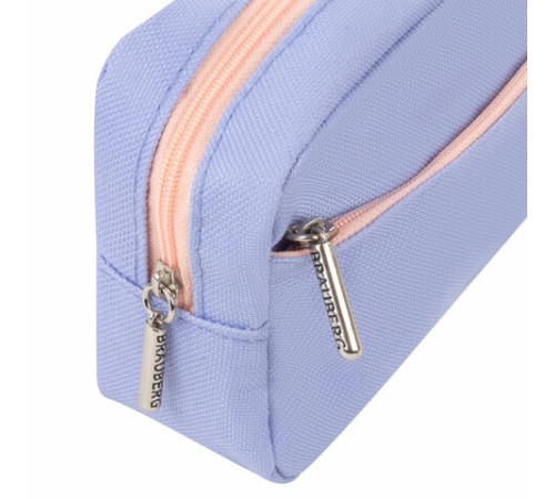 Пенал мягкий BRAUBERG PASTEL, 2 отделения, голубой, 21х9,5х5 см, 272277