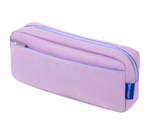 Пенал мягкий BRAUBERG PASTEL, 2 отделения, фиолетовый, 21х9,5х5 см, 272278