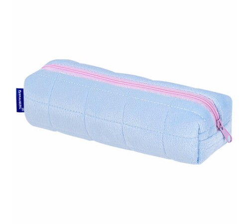 Пенал BRAUBERG, мех, 21х6х6 см, голубой/розовый, 272279
