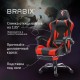 Кресло компьютерное BRABIX "Dexter GM-135", подножка, две подушки, экокожа, черное/красное, 532799