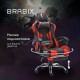 Кресло компьютерное BRABIX "Dexter GM-135", подножка, две подушки, экокожа, черное/красное, 532799
