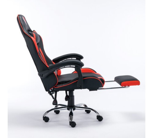 Кресло компьютерное BRABIX "Dexter GM-135", подножка, две подушки, экокожа, черное/красное, 532799 Кресло компьютерное BRABIX "Dexter GM-135", подножка, две подушки, экокожа, черное/красное, 532799