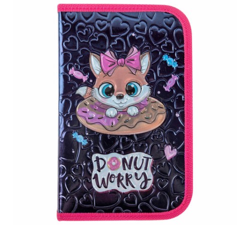 Пенал ЮНЛАНДИЯ, 1 отделение, металлизированный картон, конгрев, 19х11 см, 