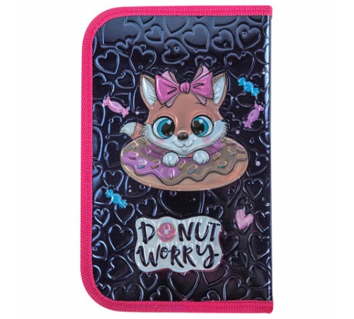 Пенал ЮНЛАНДИЯ, 1 отделение, металлизированный картон, конгрев, 19х11 см, 