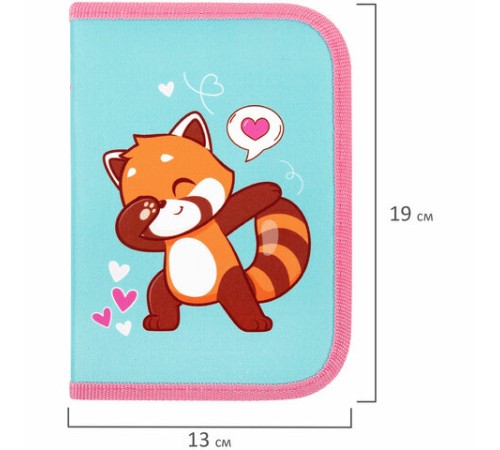 Пенал ПИФАГОР, 1 отделение, полиэстер, 19х13 см, 