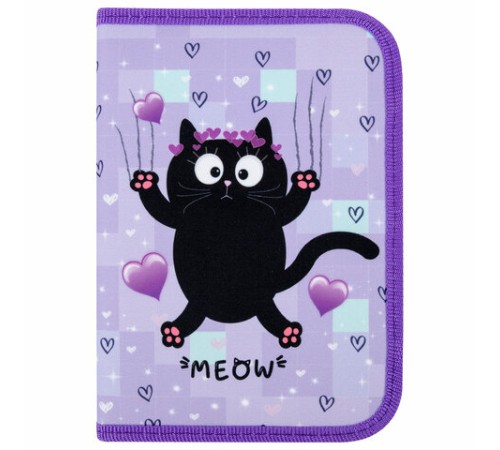 Пенал ПИФАГОР, 1 отделение, 2 откидные планки, полиэстер, 20х14 см, 