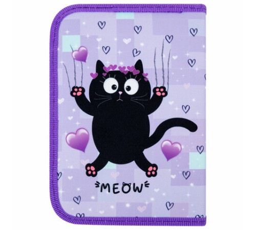 Пенал ПИФАГОР, 1 отделение, 2 откидные планки, полиэстер, 20х14 см, 