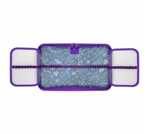 Пенал ПИФАГОР, 1 отделение, 2 откидные планки, полиэстер, 20х14 см, 