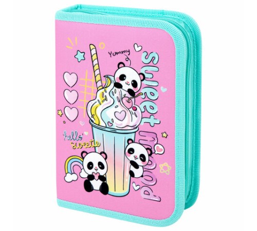 Пенал ПИФАГОР, 1 отделение, 2 откидные планки, полиэстер, 20х14 см, 