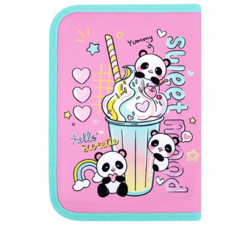 Пенал ПИФАГОР, 1 отделение, 2 откидные планки, полиэстер, 20х14 см, 