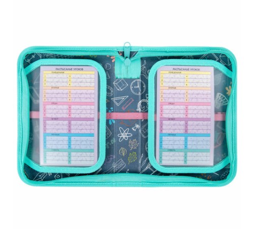 Пенал ПИФАГОР, 1 отделение, 2 откидные планки, полиэстер, 20х14 см, 