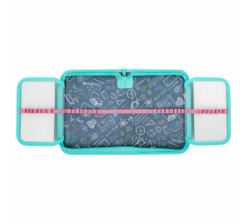 Пенал ПИФАГОР, 1 отделение, 2 откидные планки, полиэстер, 20х14 см, 