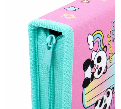 Пенал ПИФАГОР, 1 отделение, 2 откидные планки, полиэстер, 20х14 см, 