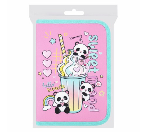 Пенал ПИФАГОР, 1 отделение, 2 откидные планки, полиэстер, 20х14 см, 