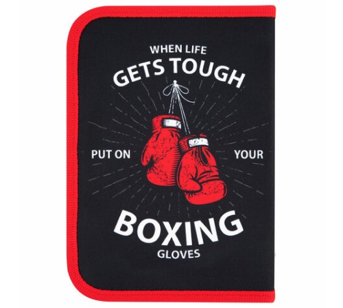 Пенал ПИФАГОР, 1 отделение, 2 откидные планки, полиэстер, 20х14 см, 