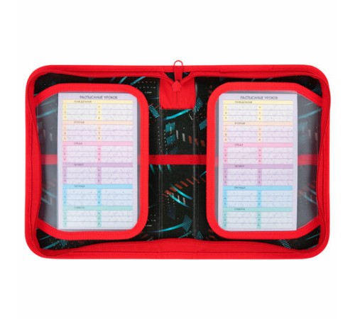 Пенал ПИФАГОР, 1 отделение, 2 откидные планки, полиэстер, 20х14 см, 