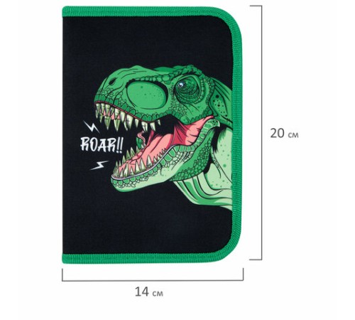 Пенал ПИФАГОР, 1 отделение, 2 откидные планки, полиэстер, 20х14 см, 