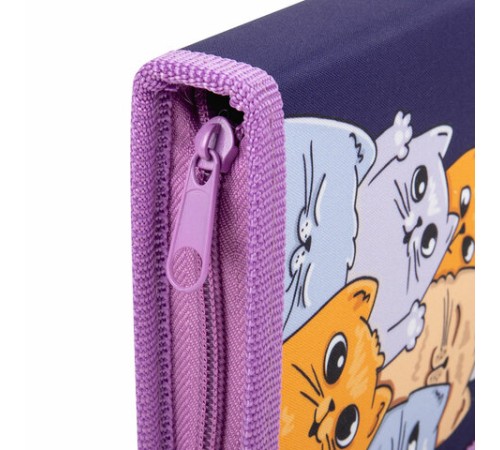 Пенал ПИФАГОР, 1 отделение, 1 откидная планка, полиэстер, 19х13 см, 