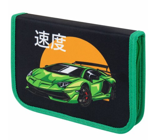 Пенал ПИФАГОР, 1 отделение, 1 откидная планка, полиэстер, 19х13 см, 