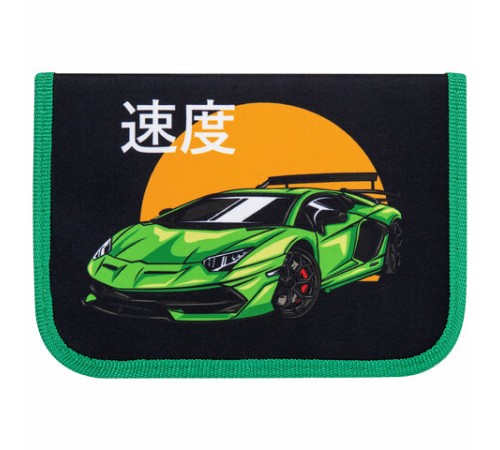 Пенал ПИФАГОР, 1 отделение, 1 откидная планка, полиэстер, 19х13 см, 