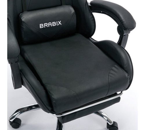 Кресло компьютерное BRABIX "Dexter GM-135", подножка, две подушки, экокожа, черное, 532800 Кресло компьютерное BRABIX "Dexter GM-135", подножка, две подушки, экокожа, черное, 532800