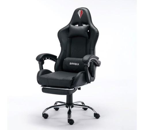 Кресло компьютерное BRABIX "Dexter GM-135", подножка, две подушки, экокожа, черное, 532800 Кресло компьютерное BRABIX "Dexter GM-135", подножка, две подушки, экокожа, черное, 532800