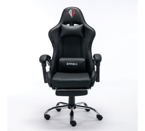 Кресло компьютерное BRABIX "Dexter GM-135", подножка, две подушки, экокожа, черное, 532800 Кресло компьютерное BRABIX "Dexter GM-135", подножка, две подушки, экокожа, черное, 532800