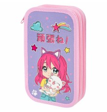 Пенал ЮНЛАНДИЯ, 2 отделения, ламинированный картон, конгрев, 19х11 см, 