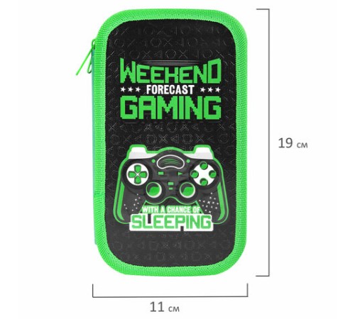 Пенал ЮНЛАНДИЯ, 2 отделения, ламинированный картон, конгрев, 19х11 см, 