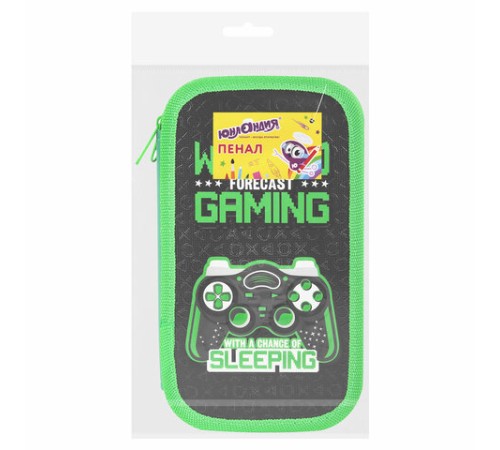 Пенал ЮНЛАНДИЯ, 2 отделения, ламинированный картон, конгрев, 19х11 см, 