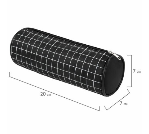 Пенал-косметичка BRAUBERG, Checkered, черный, 20х7х7см, 272298