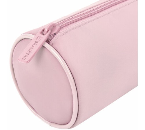 Пенал-тубус BRAUBERG, с эффектом Soft Touch, мягкий, пастельно-розовый, 22х8 см, 272299